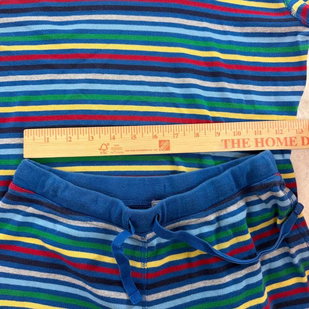 Hanna Andersson Kid's Striped Long John Pajama Set Rainbow Size S/M - Picture 7 of 11